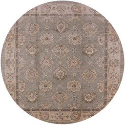 Round Machine Washable Industrial Modern Dark Almond Brown Rug, wshurb1329