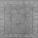 Square Machine Washable Oriental Gray Traditional Rug, wshurb1329gry