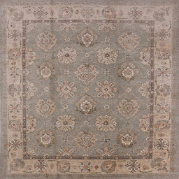 Square Machine Washable Industrial Modern Dark Almond Brown Rug, wshurb1329