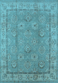 Oriental Light Blue Traditional Rug, urb1329lblu