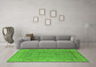 Machine Washable Oriental Green Traditional Area Rugs in a Living Room,, wshurb1329grn