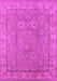 Machine Washable Oriental Pink Traditional Rug, wshurb1329pnk