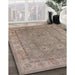 Machine Washable Industrial Modern Dark Almond Brown Rug in a Family Room, wshurb1329