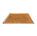 Sideview of Machine Washable Oriental Orange Traditional Area Rugs, wshurb1329org