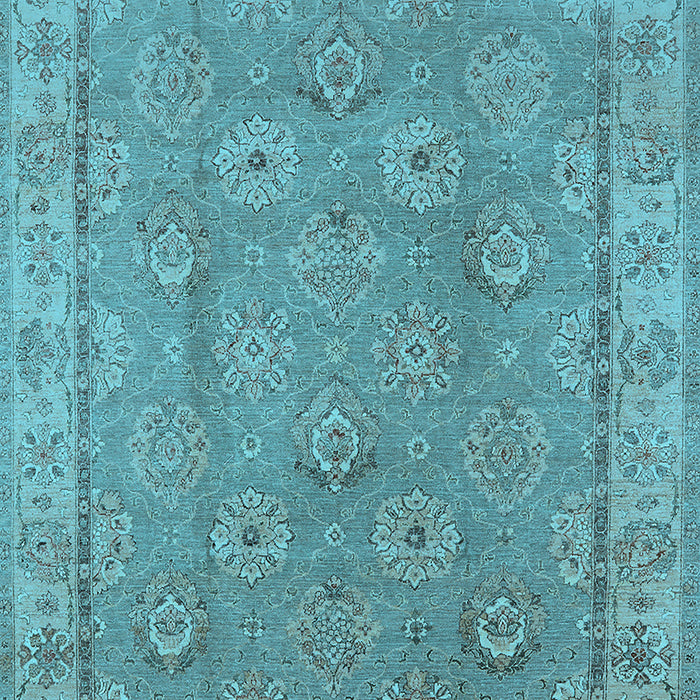 Machine Washable Oriental Light Blue Traditional Rug, wshurb1329lblu
