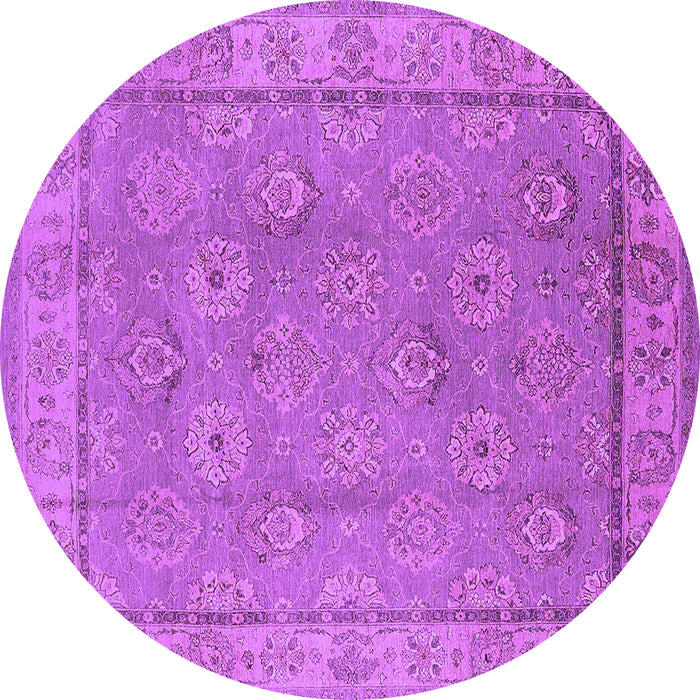 Round Oriental Purple Traditional Rug, urb1329pur