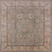 Square Mid-Century Modern Dark Almond Brown Oriental Rug, urb1329