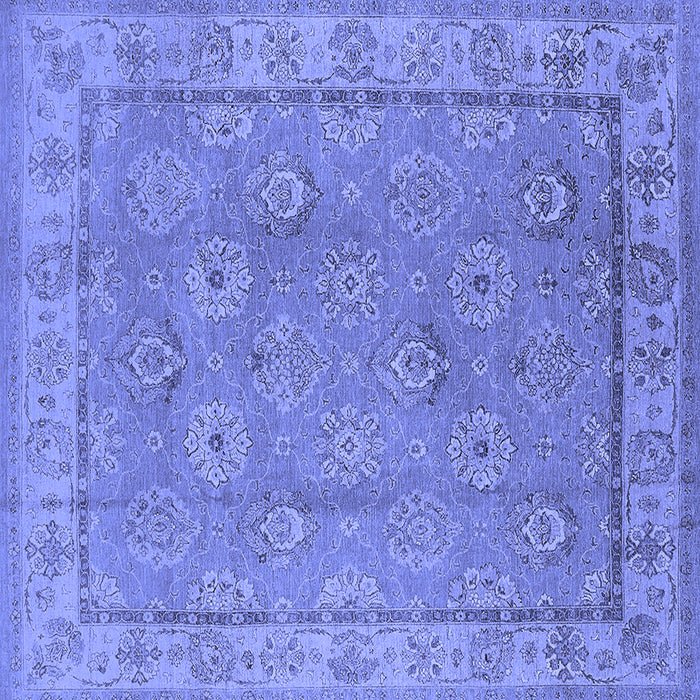 Square Machine Washable Oriental Blue Traditional Rug, wshurb1329blu