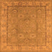 Square Oriental Orange Traditional Rug, urb1329org