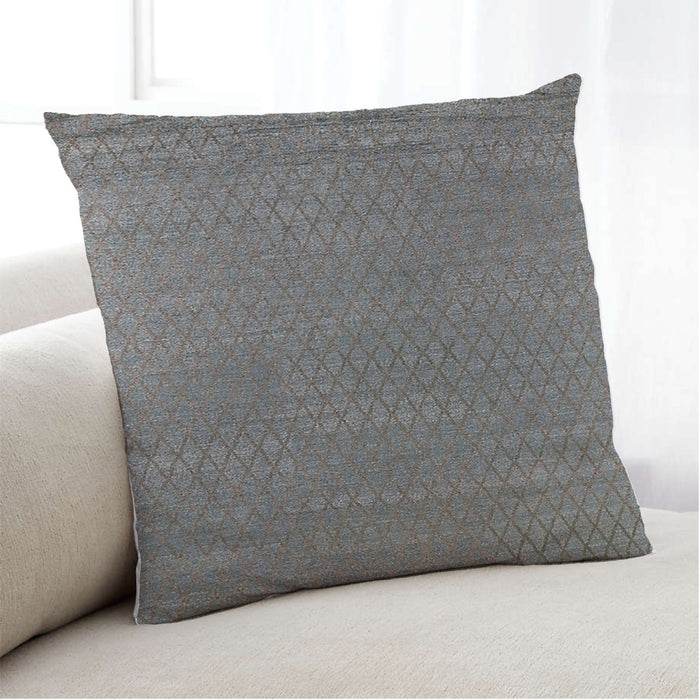 Lifestyle Image of Mid-Century Modern Urban Square Gray Throw Pillow, 18 inch by 18 inch, pwurb132
