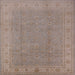 Square Mid-Century Modern Dark Almond Brown Oriental Rug, urb1330