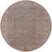 Round Mid-Century Modern Dark Almond Brown Oriental Rug, urb1330