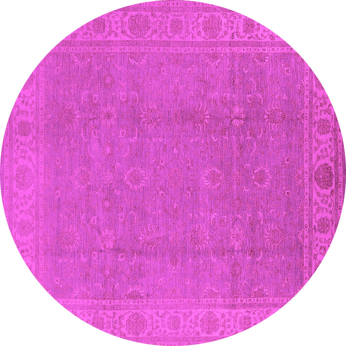 Round Machine Washable Oriental Pink Traditional Rug, wshurb1330pnk
