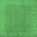 Serging Thickness of Oriental Emerald Green Traditional Rug, urb1330emgrn