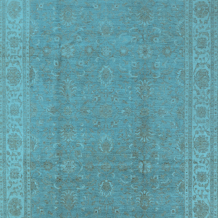 Machine Washable Oriental Light Blue Traditional Rug, wshurb1330lblu