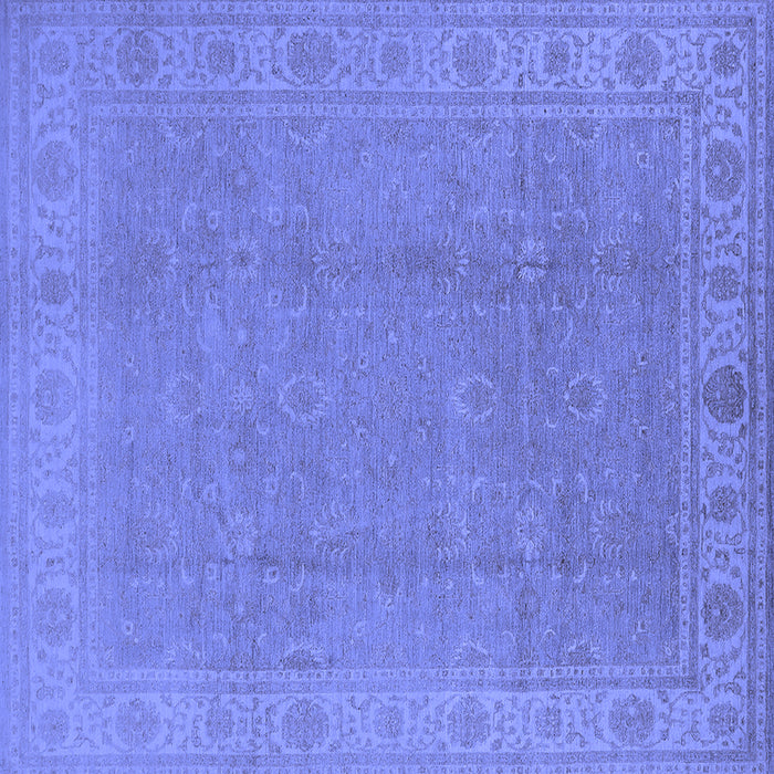 Square Machine Washable Oriental Blue Traditional Rug, wshurb1330blu