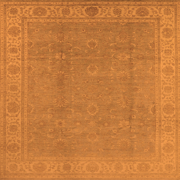 Square Machine Washable Oriental Orange Traditional Area Rugs, wshurb1330org