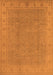 Machine Washable Oriental Orange Traditional Area Rugs, wshurb1330org