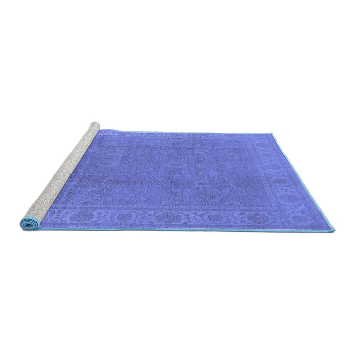Sideview of Machine Washable Oriental Blue Traditional Rug, wshurb1330blu