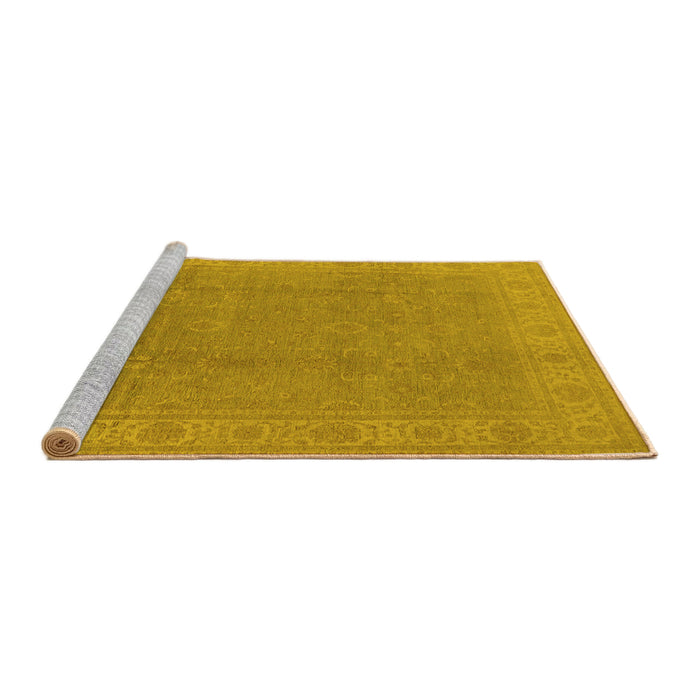 Sideview of Machine Washable Oriental Yellow Traditional Rug, wshurb1330yw