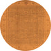 Round Oriental Orange Traditional Rug, urb1330org