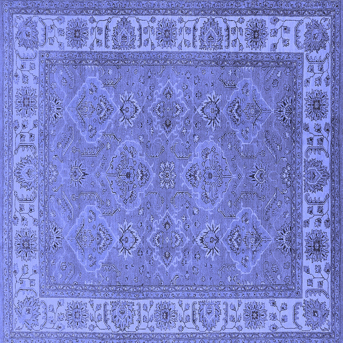 Square Oriental Blue Traditional Rug, urb1331blu