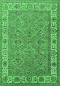 Oriental Emerald Green Traditional Rug, urb1331emgrn