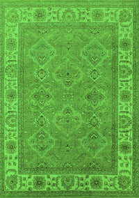 Oriental Green Traditional Rug, urb1331grn