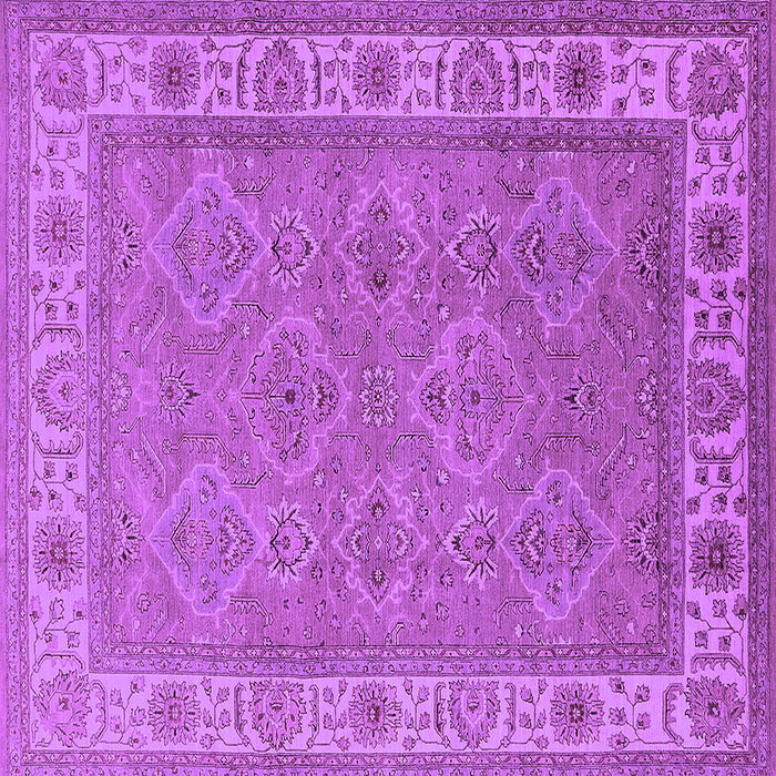 Square Machine Washable Oriental Purple Traditional Area Rugs, wshurb1331pur