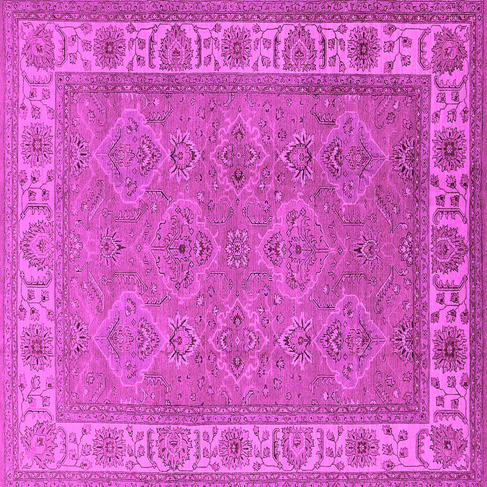 Square Machine Washable Oriental Pink Traditional Rug, wshurb1331pnk