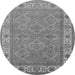 Round Oriental Gray Traditional Rug, urb1331gry