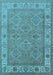 Machine Washable Oriental Light Blue Traditional Rug, wshurb1331lblu