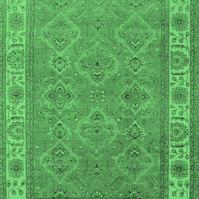 Machine Washable Oriental Emerald Green Traditional Area Rugs, wshurb1331emgrn
