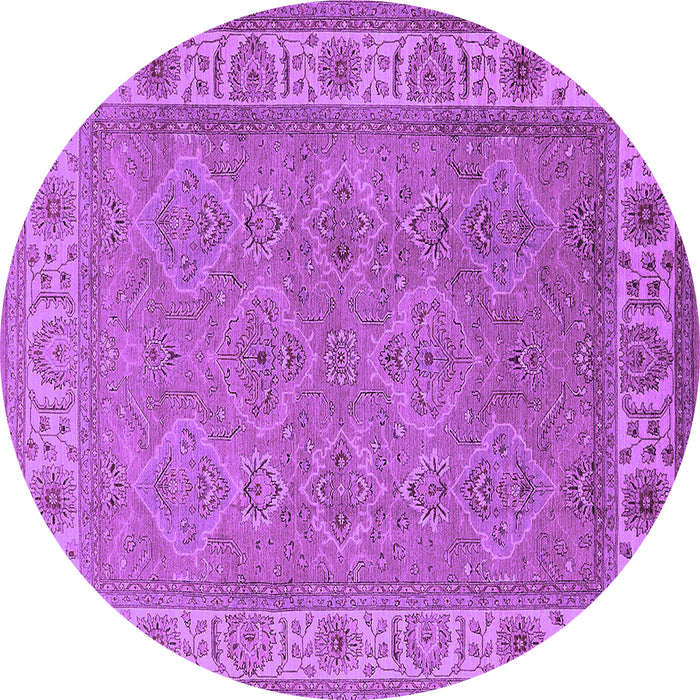 Round Machine Washable Oriental Purple Traditional Area Rugs, wshurb1331pur