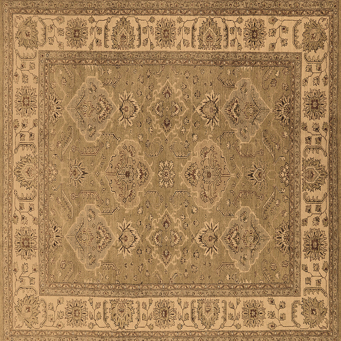 Square Oriental Brown Traditional Rug, urb1331brn