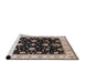 Sideview of Machine Washable Industrial Modern Charcoal Black Rug, wshurb1332