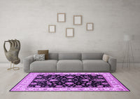 Machine Washable Oriental Purple Traditional Rug, wshurb1332pur