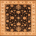 Square Machine Washable Oriental Orange Traditional Area Rugs, wshurb1332org