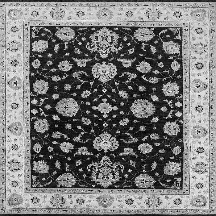Square Machine Washable Oriental Gray Traditional Rug, wshurb1332gry
