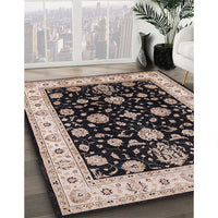 Mid-Century Modern Charcoal Black Oriental Rug, urb1332