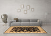 Machine Washable Oriental Brown Traditional Rug in a Living Room,, wshurb1332brn