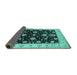 Sideview of Oriental Turquoise Traditional Rug, urb1332turq