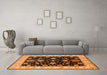 Machine Washable Oriental Orange Traditional Area Rugs in a Living Room, wshurb1332org