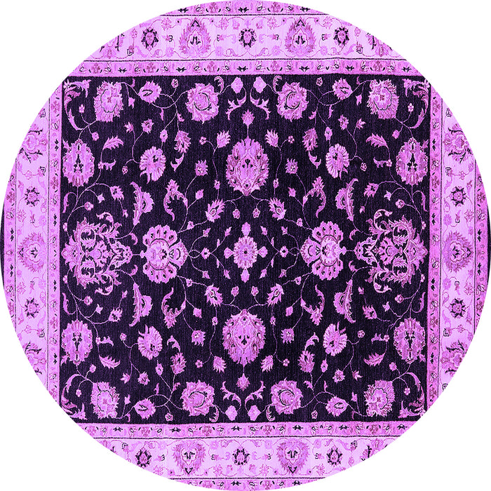 Round Oriental Purple Traditional Rug, urb1332pur