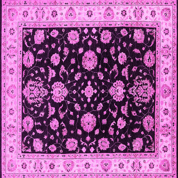 Square Oriental Pink Traditional Rug, urb1332pnk