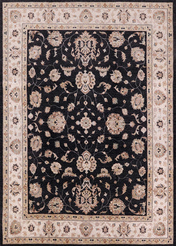 Mid-Century Modern Charcoal Black Oriental Rug, urb1332