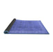 Sideview of Oriental Blue Industrial Rug, urb1333blu