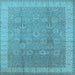 Square Oriental Light Blue Industrial Rug, urb1333lblu