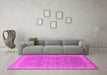 Machine Washable Oriental Pink Industrial Rug in a Living Room, wshurb1333pnk
