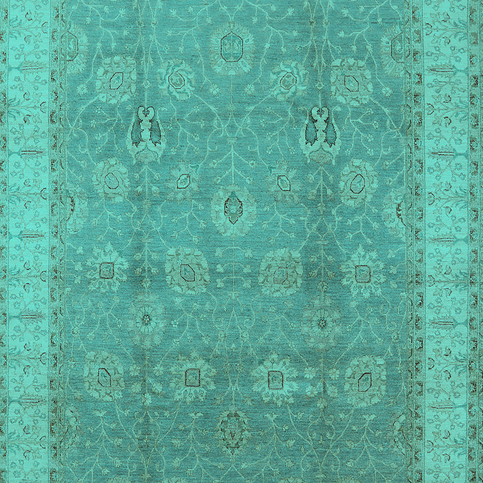Machine Washable Oriental Turquoise Industrial Area Rugs, wshurb1333turq